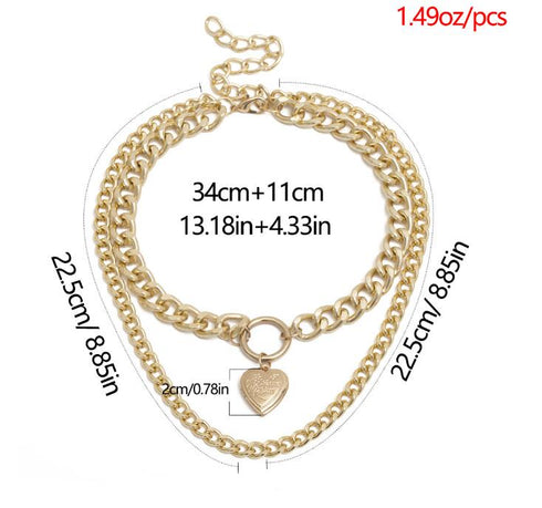 Metal Heart Choker Necklace For Women - ROUTINE FASHION